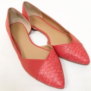 Nine West Red Snakeskin Flats